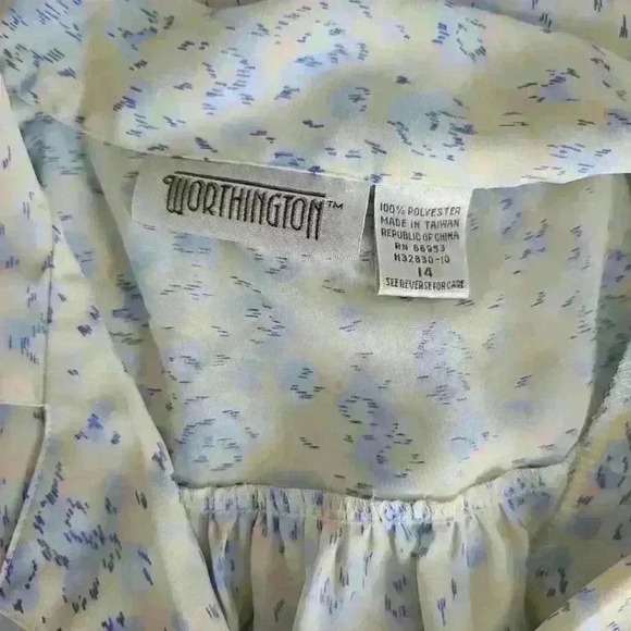Worthington button down shirt size 14 pastel colors - Picture 2 of 3